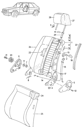 Volkswagen Golf Seat Release Fold Side Trim - Compatible with MK1 & MK2 (191 881 607)