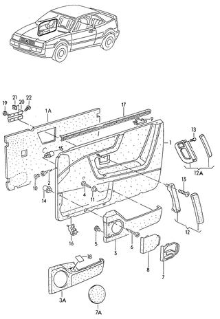 VW Corrado door loudspeaker cover trim (Left or Right)