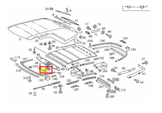 Mercedes A124 Soft Top Handle (W124 Cabriolet, A12477800558412)