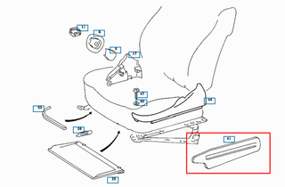 Mercedes-Benz C126 Seat Hinge Side Lower Trim (Right or Left) (w126 SE, SEL, SEC) - 1269190720, 1269190820