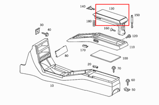 Mercedes-Benz R129 Armrest Mechanism Cover 1296802836