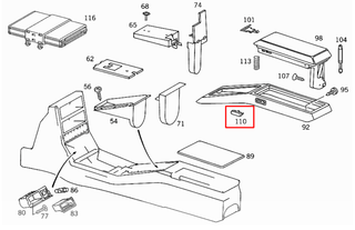 Mercedes-Benz R129 Armrest Side Button (Mercedes SL) 1296830055