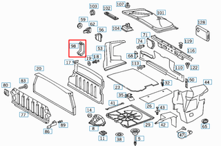 Mercedes-Benz R129 Fuse Cover (Serial number: 1296940095)