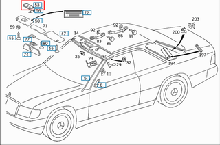 Mercedes-Benz R129 A124 Make-up Vanity Mirror (v3) - 1298102317