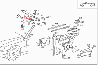 Mercedes A124 E320 Covering Top Openers SET (R&L) (W124, 1246908830, 1246908730)