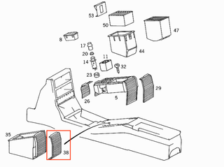 Mercedes-Benz R129 Center Console Roller Blind Handle (SL 600)