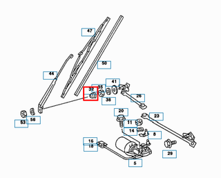 Mercedes-Benz W123 Set Nut Cover Cap Windshield Wiper - S123 C123 - 1238240072
