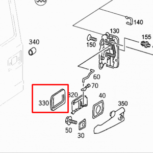 Mercedes W463 Door Handle Insert Frame (G-Class, W460, W461, A30976602257101, A30976602259007)