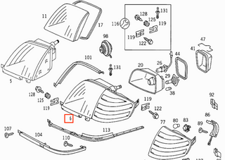 Mercedes-Benz R129 Front Right Headlight, Halogen, With Indicator A1298206461