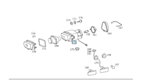 Mercedes-Benz R129 W124 E500 Left Or Right Fog Light, Halogen (A1298200156 / A1298200256)