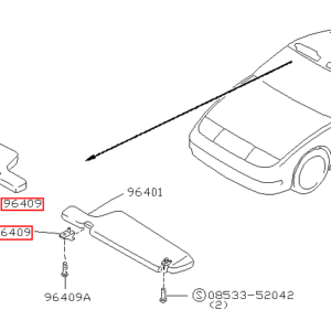 Nissan 300ZX Sun Visor Holder Clip Set Of 2 All Color 96409-30P00