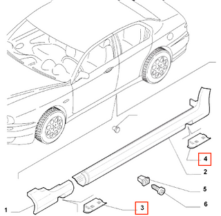 Alfa Romeo 156 GTA Side Skirt Jacking Point Covers Set (156036564, 156036565, 156036567, 156036568)