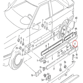 Audi 80 Coupe Cabriolet Rear Lower Sill Trim Strip (Left or Right) 895853541/895853542