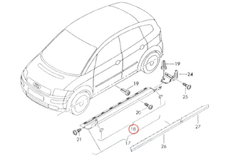 Audi A2 Cover Caps for Jack Pickup Set Left or Right (8Z0898405 3FZ / 8Z0898406 3FZ)