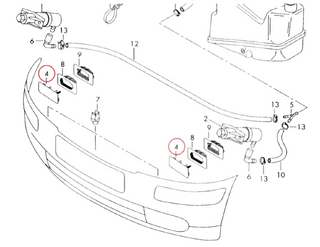 Audi A2 Headlight Washer Cover Cap Right or Left (8Z0955270GRU, 8Z0955269GRU)