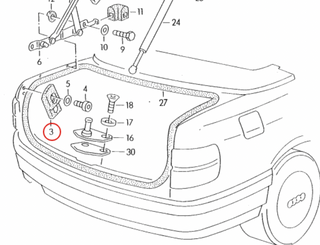 Audi Cabrio Set Stop Buffer Tailgate Set Left &amp;Right 8G0827249D / 8G0827250D