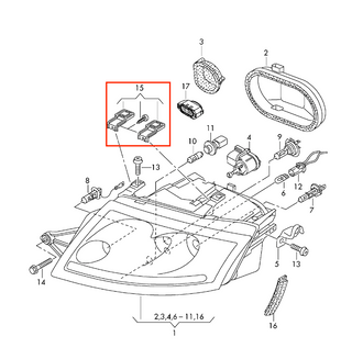 Audi TT Mk1 Repair Kit Headlight Headlamp Mounting Bracket 8N0998121