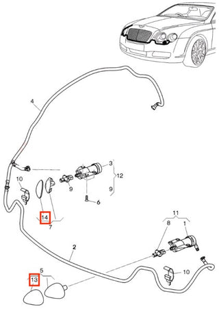 Bentley Continental GT Headlight Washer-Spray Jet Cover Set Of 2 Primed 3W8955101A & 3W8955102A