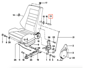 BMW E30 Recaro Seat Backrest Release Lever Black Left Or Right 52101924801 / 52101924802