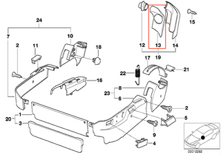 BMW E31 840 850 Seat Belt Surround Cover Trim Left or Right - All Colors - 52108162451 / 52108162452