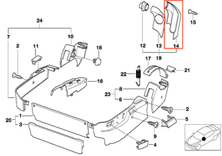 BMW E31 840 850 Seat Belt Surround Rear Cover Trim Left or Right - All Colors - 52108162465 / 52108162466