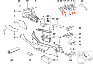 BMW E31 840Ci 840i 850Ci 850CSi  Right Cover In The Center Console Bezel 4 Version