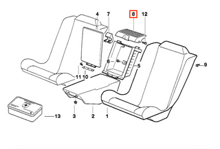 BMW E31 850 840i Rear First Aid Kit Cover Trim  52208124645