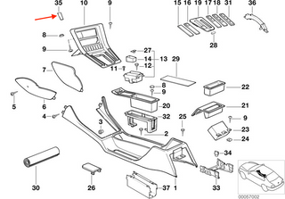 BMW E31 Centre Console Mounting Plate Cover Or Version For Microphone Installations  Black 51168124692