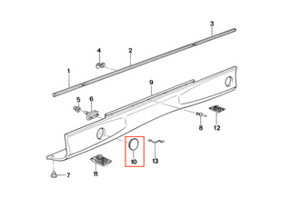 BMW E31 Jacking Point Hole Cover Cap Trim Flap Primed 51718118143