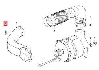 BMW E34 Alternator Cooling Duct Clip Black 12311730061