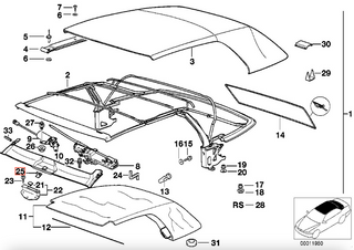 BMW E36 Emergency Mechanism Cover Black 54348206399