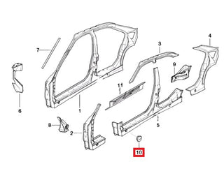 BMW E36 Sedan Jack Point Lock Cover Blind Plug Side Skirt Set Of 4 Black 51718227694