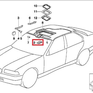 BMW E36 Sedan Sunroof Motor Panel Blank Cover Black 51448173547