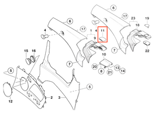 BMW E46  Rear Interior Trim Cover Right Or Left (51717022390/51717022389)