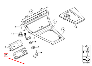 BMW X3 E83 Ashtray Storage Replacement Black 51163402636