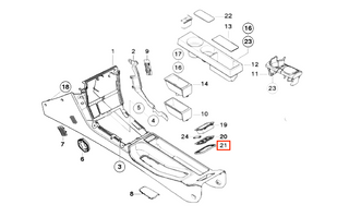 BMW Z3 Coupe E36 Rear Center Console Frame Trim 51168399321