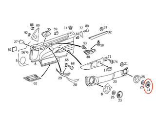 Mercedes-Benz C208 CLK Front Door Rear Speaker Cover Panel (A2087270388)