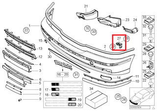 BMW E39 Bumper Support Bracket Left Or Right Black 51118159361 / 51118159362