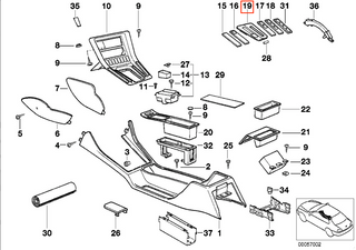 BMW E31 840i/850i/850CSi Automatic Shifter Plate for Gear Selecting Lever (Black) (51168118764)