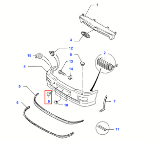 Ford Escort Cosworth Front Bumper Tow Eye Cover Primed 1055421