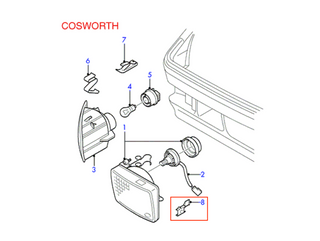 Ford Escort Sierra RS500 RS Cosworth Foglight Clip Set Left And Right Black 6105575 / 6115223