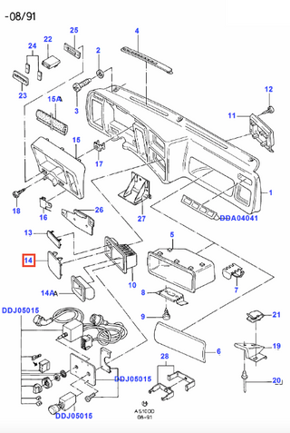 Ford Sierra Instrument Panel Blank Plug Black Or Gray 1647532