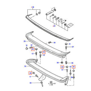 Ford Sierra RS Cosworth 3 Door RS500 Boot Spoiler Caps Full Set Primed