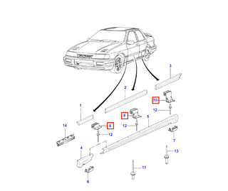 Ford Sierra Sapphire RS Cosworth Side Skirt Retaining Clip Kit Set Of 16  1659676 / 1659677 / 1659678