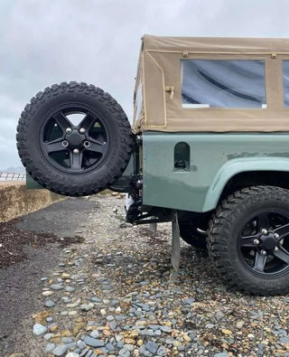 Land Rover Defender Half Door Wheel Carrier - Single Point, Heavy-Duty Swing-Away Tire Carrier