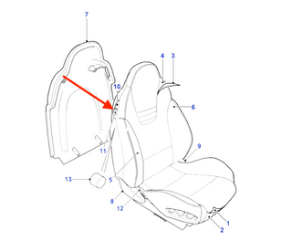 Jaguar X100 XK8 Coupe Seat Tilt Surround Trim Lever Knob - Front Seat - GJB4760AA