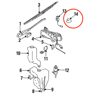 Jaguar XJ6 XJ40 XJ12 Washer Nozzle Jet Cover Set Of 2 DBC3784 1989-1994