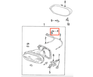 Jaguar XJS Headlight Adjustment Cable Mounting Block DAC6133