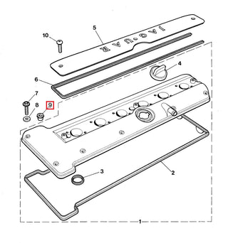 Jaguar XJS Engine Valve Cover Washer Seal Set Of 13 Black NBC2575CA