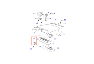 Jaguar XJS, XJ6, XJ8, XJ12, XJR Sun Visor Support Clips Set Of 2 ( Sunvisor 1986 to 2001 HMD1084AAAEE )